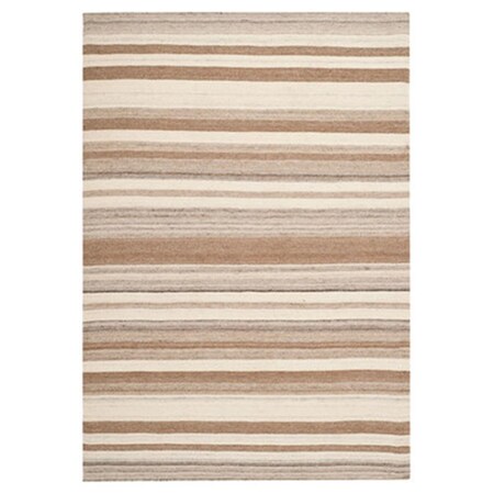 Safavieh 2 Ft. -6 In. X 7 Ft. Runner Contemporary Dhurries- Natural And Camel- Flatweave Rug DHU631A-27